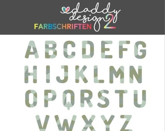 Alphabet Camouflage Or Colorful ABC 0-9 3-5 Colored