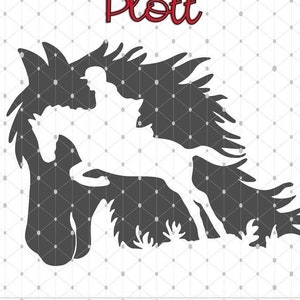 HorseLove Riding Horse Horses Shadow SCHATTENSPRINGER Plott as sgv, dxf plot file Plotter file and png for printing