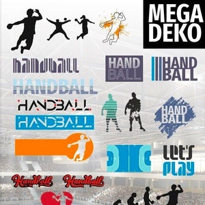 HANDBALL Mega decoration matching the lettering Shadow Sports as SVG DXF plotter file and png for printing