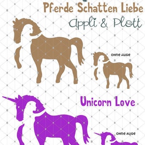 PLOTT HorseLove riding horse horse turic unicorn as SVG DXF plot file and png to print