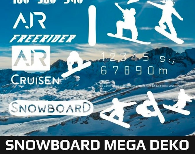 SNOWBOARD MEGA DECORATION + Bonus, as svg, dxf plotter file plotter file and png for printing