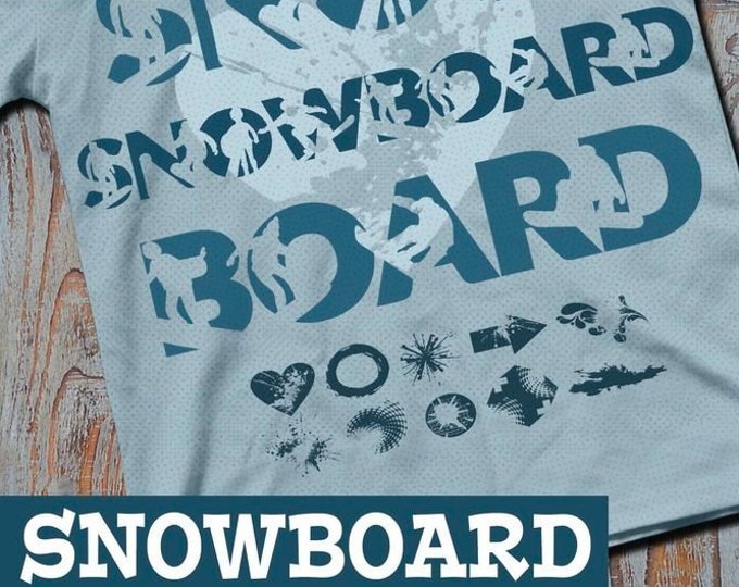 Shadow SNOWBOARD incl. Trash and Splash Deco & Bonus File, as svg, dxf plotter file and png for printing