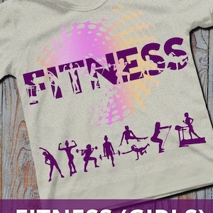 FITNESS SHADOW SPORT (Girls) - incl Trash and Splash decoration, as svg, dxf plot file plotter file and png to print
