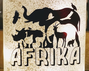 Africa Hidden Object to Deco Plotting Print 14 Animals in a Great Shadow Image