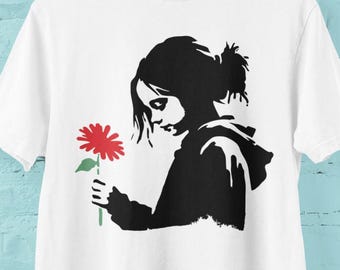 Street art girl with flower (basic version only) | Street style plotter file | Urban graffiti design