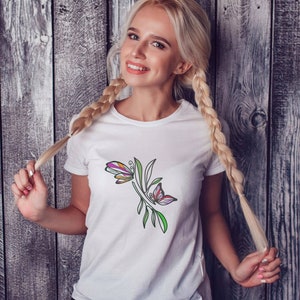 FLOWERFLY the butterfly flower as 1 colored effect and multicolored motif