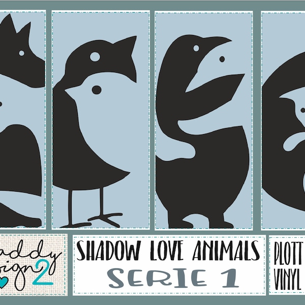 SHADOW LOVE APPLI  Serie 1 Hund-Wolf  Vögel Pinguine Katzen