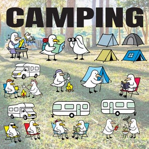 Gaviotas Locas SET TIENDAS DE CAMPAMENTO SVG DXF también apto para corte por láser