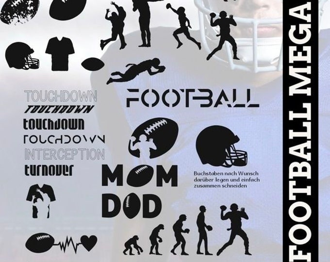 Shadow Sport - Football Mega Deko, Quaterback as SVG DXF American Football