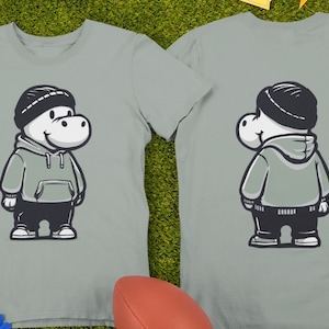 VOOR ACHTERKANT dubbel motief Nylli nijlpaard TWEE motieven inbegrepen, één voor de voorkant en één voor de achterkant