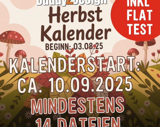 Autumn Calendar 14 files Start August 3, Calendar from September 13