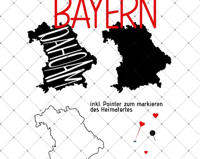 HEIMAT - BAYERN - DAHOAM 3 motifs