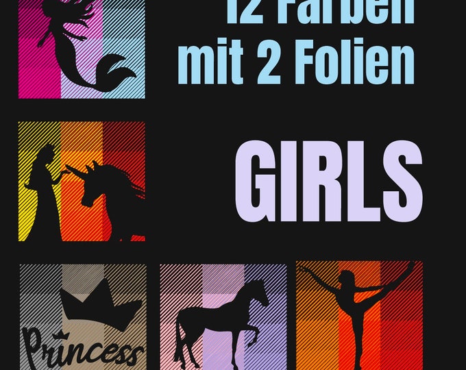 12 COLORS - GIRLS & TEENS - 12 colors with only 2 slides - without template