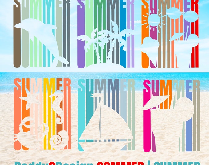 SUMMER 6 Variations Summer Motifs with Shadow Lines