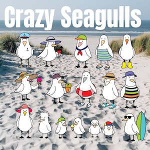 Crazy Seagulls – Set di file per plotter SVG DXF adatto anche per il taglio laser