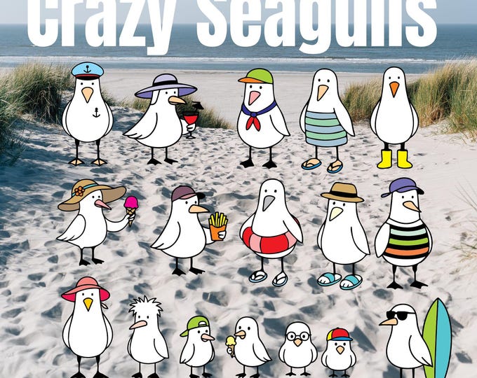 Crazy Seagulls – Plotter file starter set SVG DXF also suitable for laser cutting
