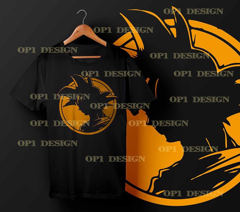 Download Goku Silhouette Tshirt SVG DXF Vector Plotter | Etsy