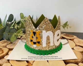 Tiger themed birthday crown- Birthday crown-1st birthday crown-Birthday party-wild One -Wild birthday crown-Safari birthday crown