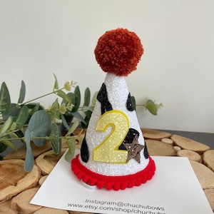 Toy Story hat -Woody hat-Toy story birthday hat-Handmade hat-Woody and Jessie birthday hat-