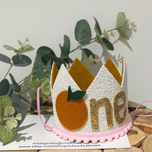 Orange themed crown-Orange birthday themed crown-Birthday crown -Handmade crown