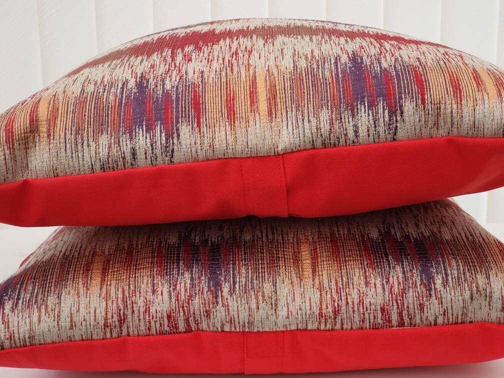 Handmade Striped Cushion Cover Red Cushion Cover 18in x 18in Etsy