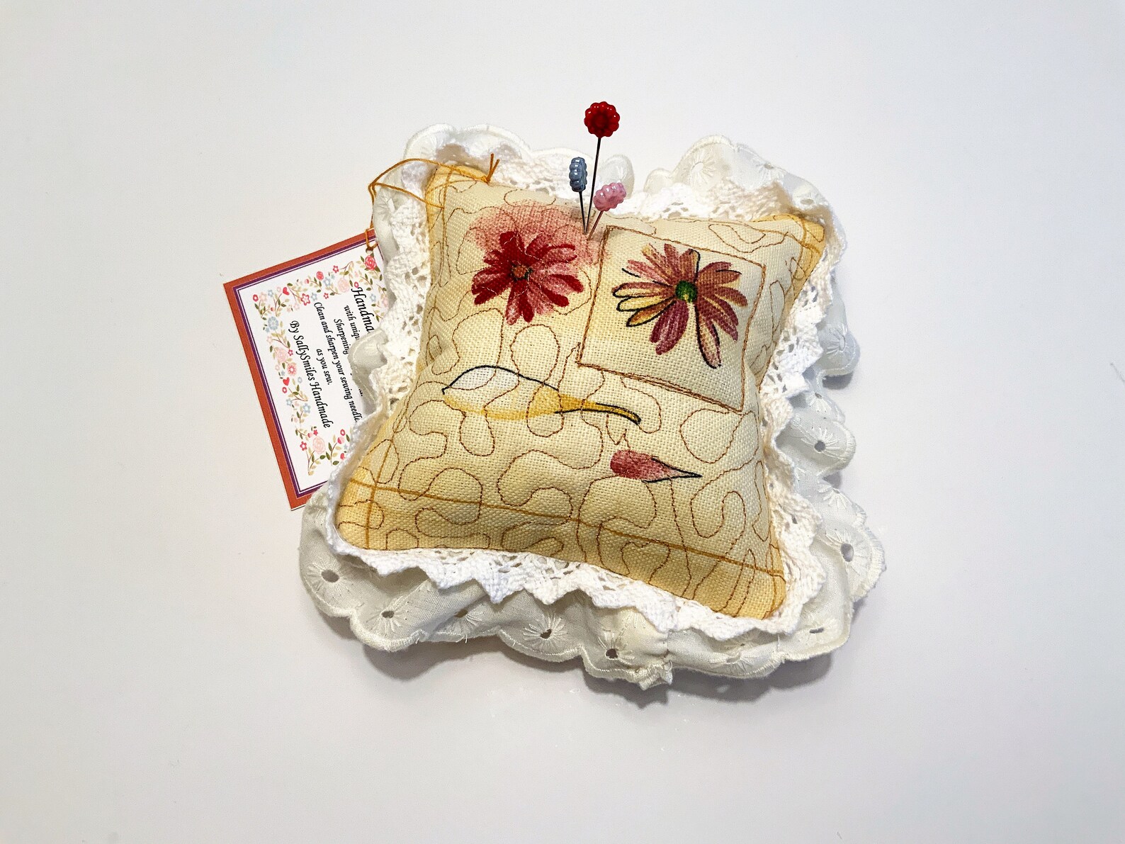 Pin Cushion With Sharpening Emery Sand Handmade Large Quilted Etsy