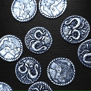 10 Cthulhu Gaming tokens - Metal tokens - 20mm - Zinc Alloy