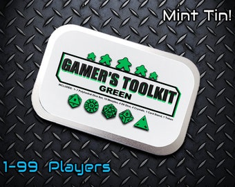 Boîte à outils du joueur - Vert - Kit de survie pour jeu de société - Kit de dés - TTRPG - MDN
