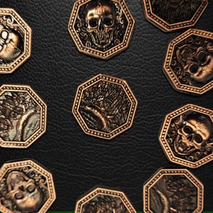 10 Skeleton Gaming Token - Metalltoken - 18 mm - Zinklegierung