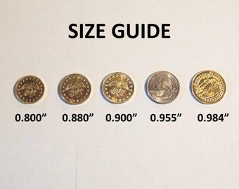 Arcade Token Size Sampler, Made in USA (0.984", 0.900", 0.880" and 0.800")