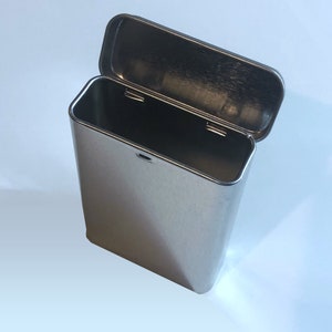 Silver Metal Hinged Tin: Bandaid Style (3.4&quot;x2.4&quot;x0.9&quot;)