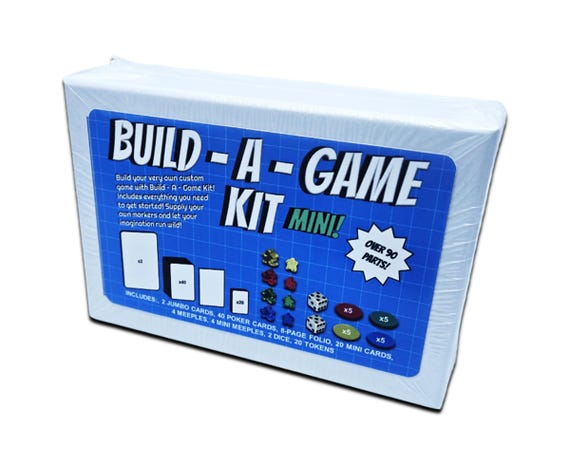 DIY Board Game Maker Kit MINI: Blank Cards, Meeples, Dice