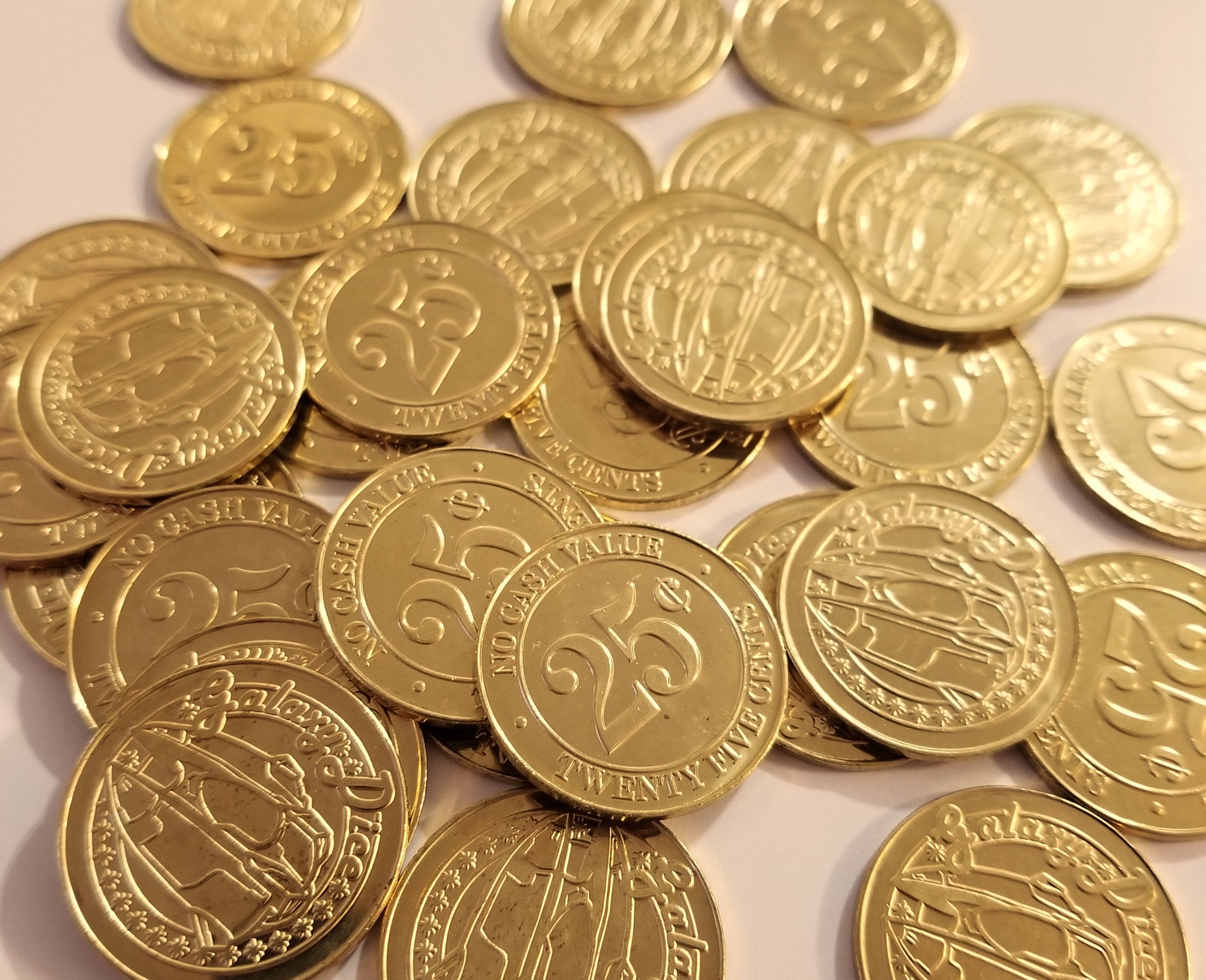 25 Arcade Tokens Metal Tokens Brass Tokens 0.984 