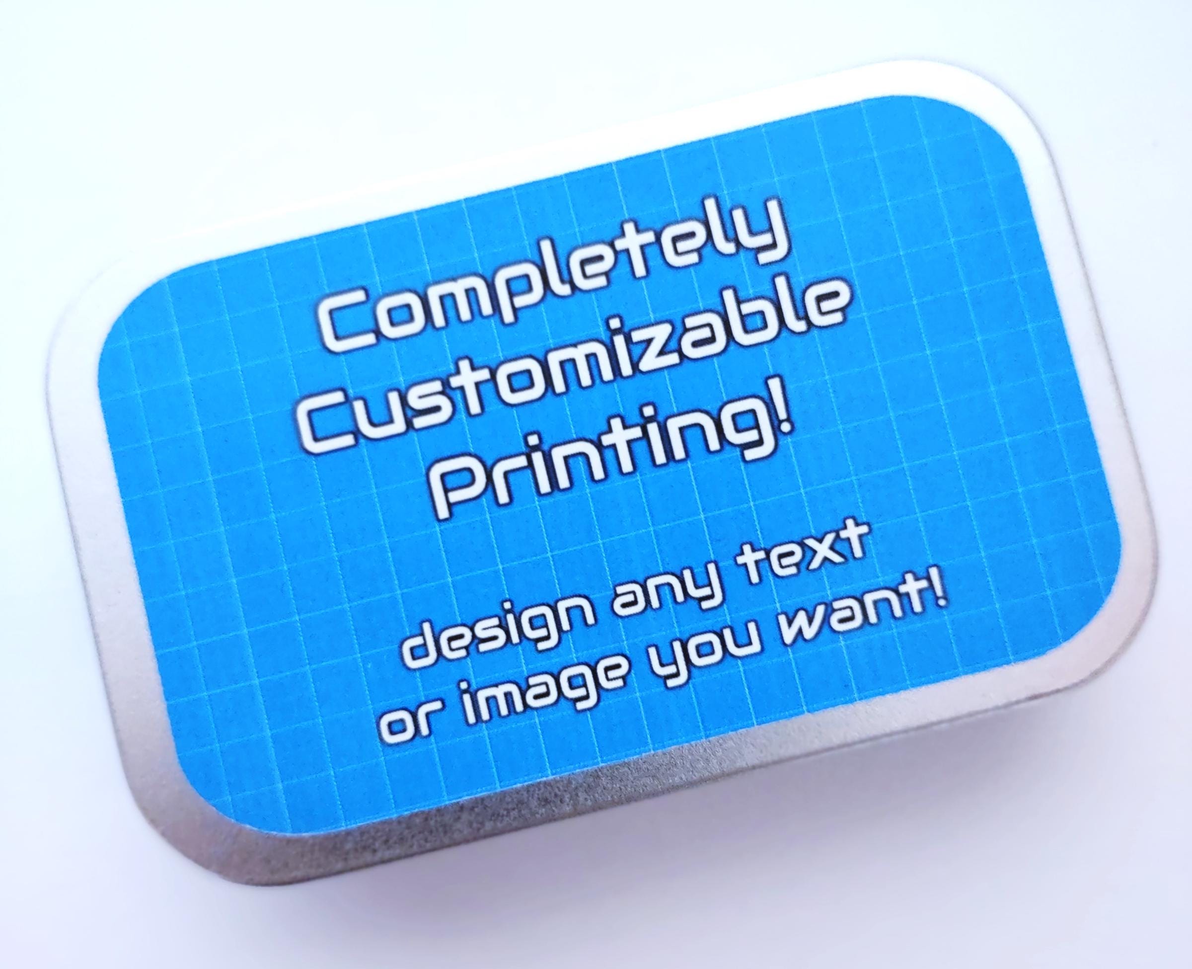 Custom Labeled Mint Tin - Full Color Printing - Silver metal tin - Rectangle tin - Custom Altoids tin - 3.75"x2.45"x0.9"