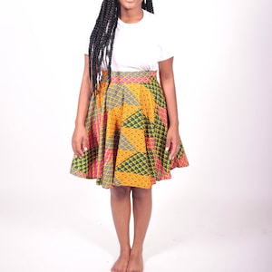 Omalicha African print skater style skirt