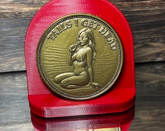 Moneda de latón con cara o cruz: regalo para padrinos de boda, novio o esposo (archivo digital)