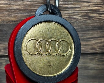 Personalized Audi S5 Brass Coin Keychain – Car Enthusiast Gift