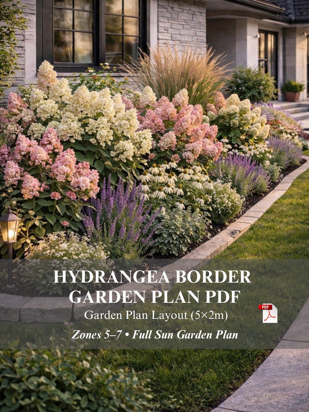 Hydrangea Border Garden Plan PDF | Front Yard 5×2m (16×6 Ft) | Full Sun ...