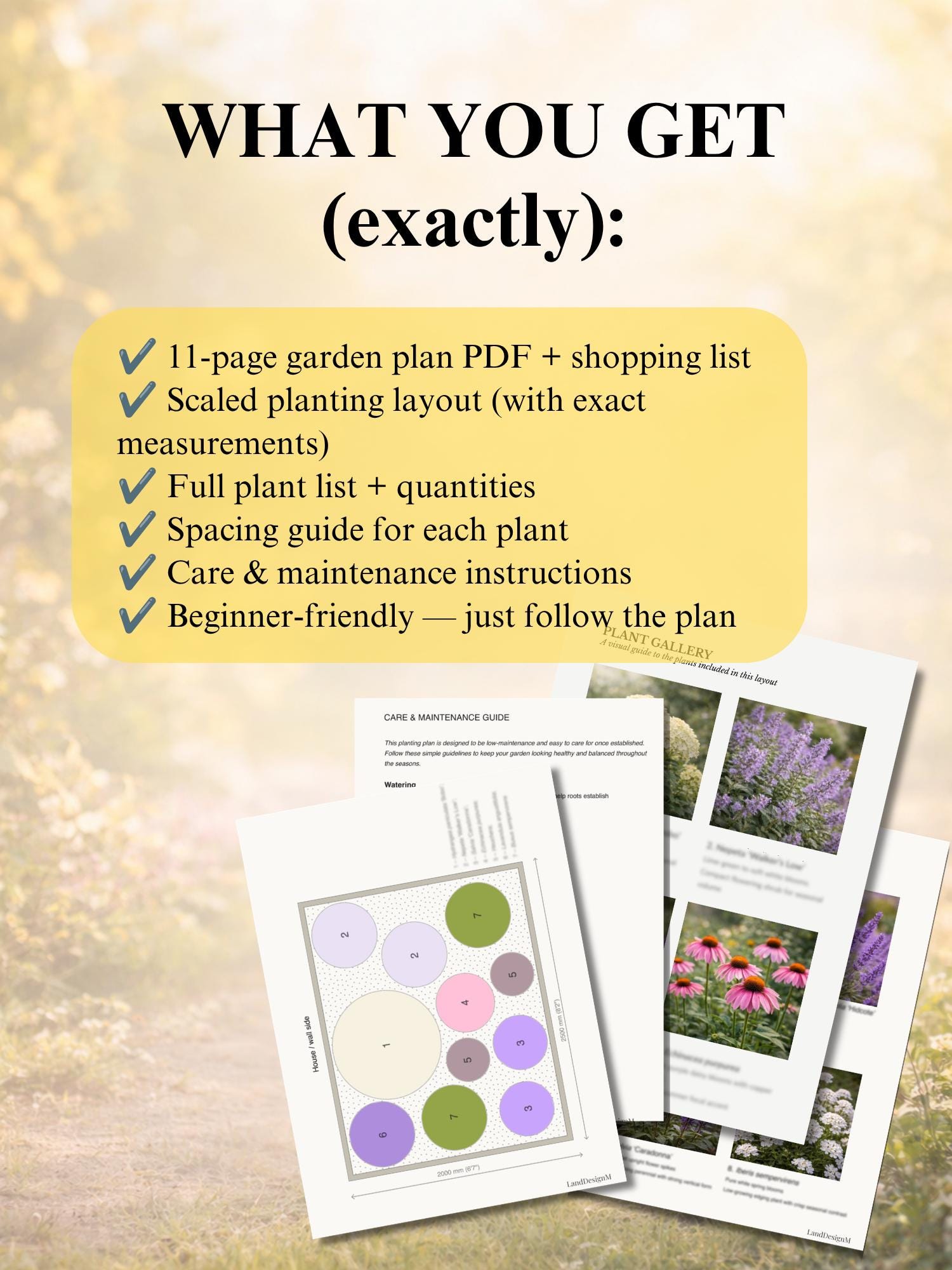 Small Front Yard Planting Plan PDF | 8×6.5 Ft (2.5×2m) Garden Layout ...