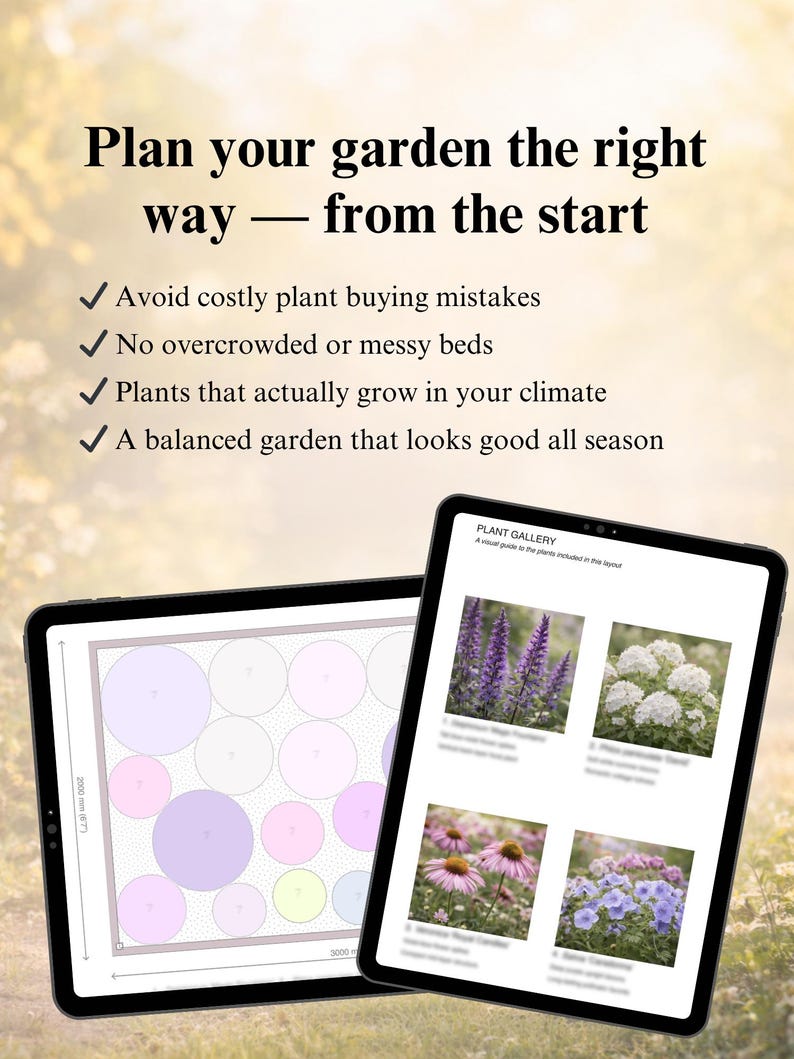Romantic Cottage Garden Plan PDF | Full Sun Flower Bed Layout 3x2m (9 ...