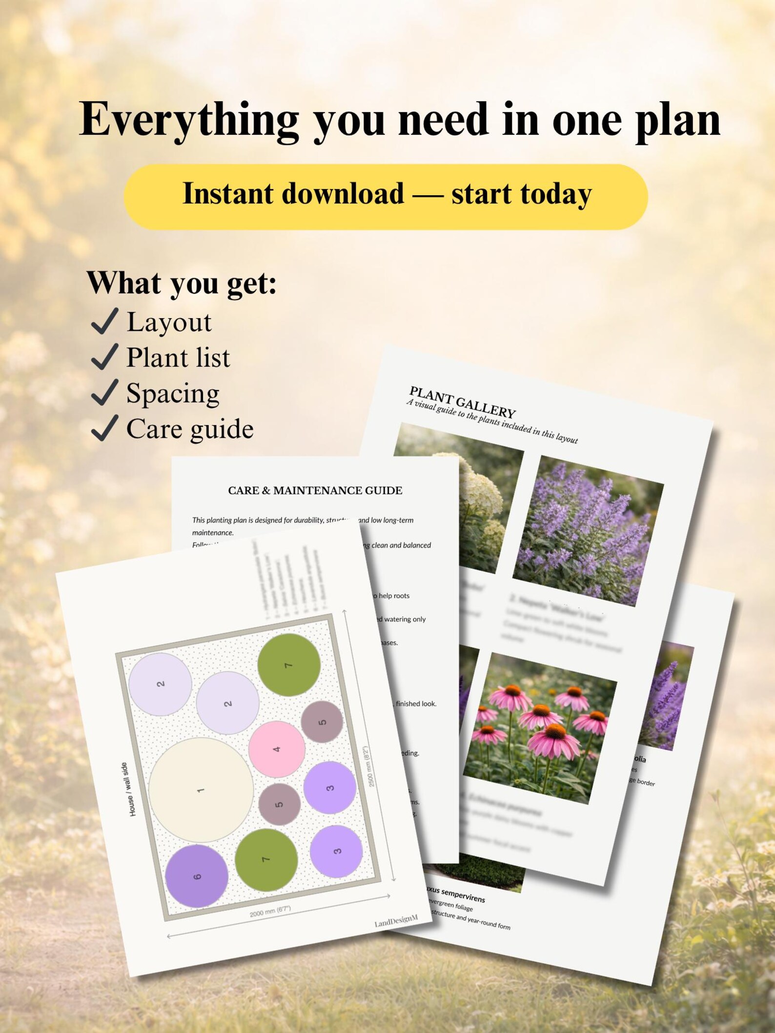 Small Front Yard Planting Plan PDF | 8×6.5 Ft (2.5×2m) Garden Layout ...