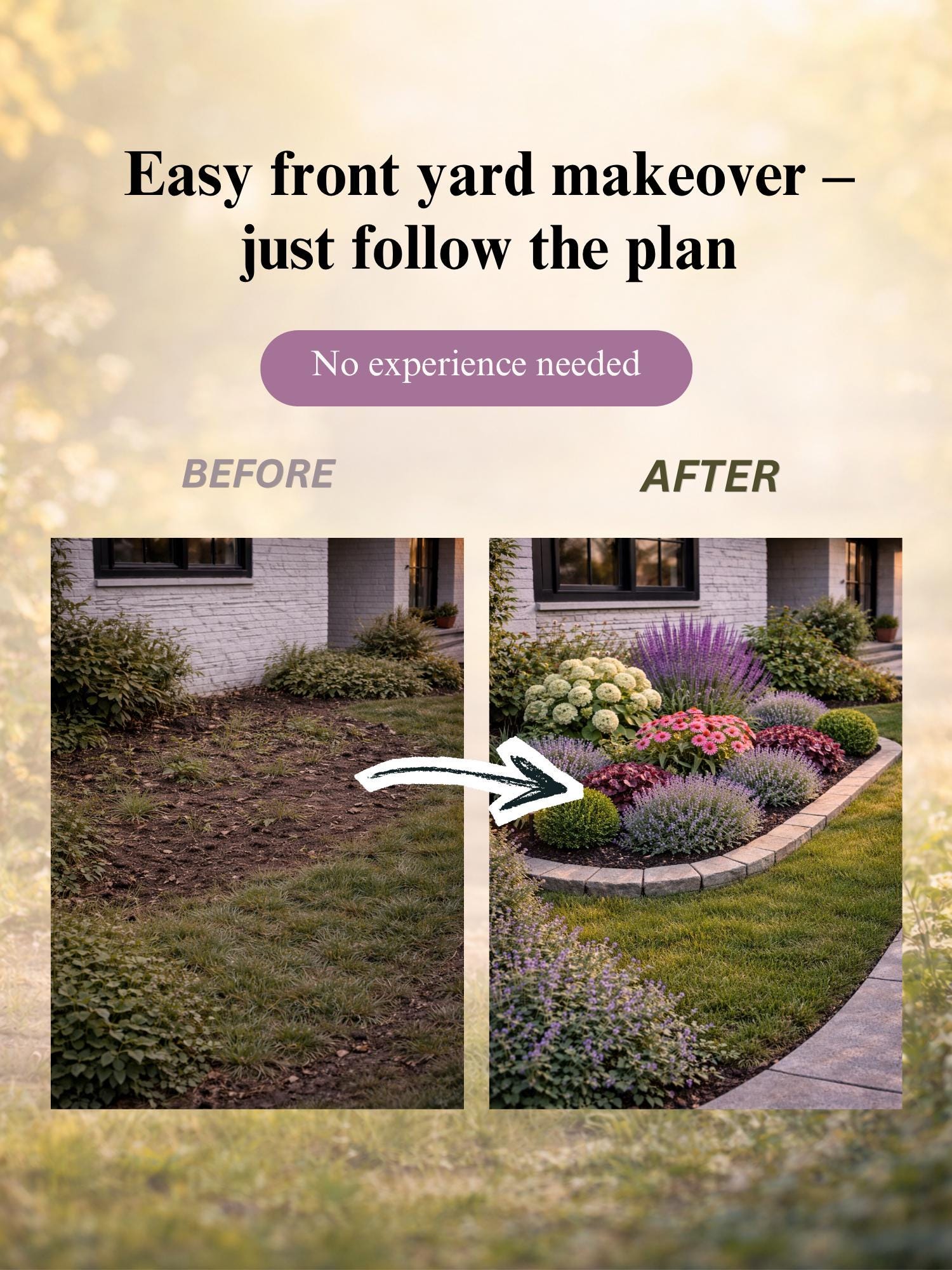 Small Front Yard Planting Plan PDF | 8×6.5 Ft (2.5×2m) Garden Layout ...