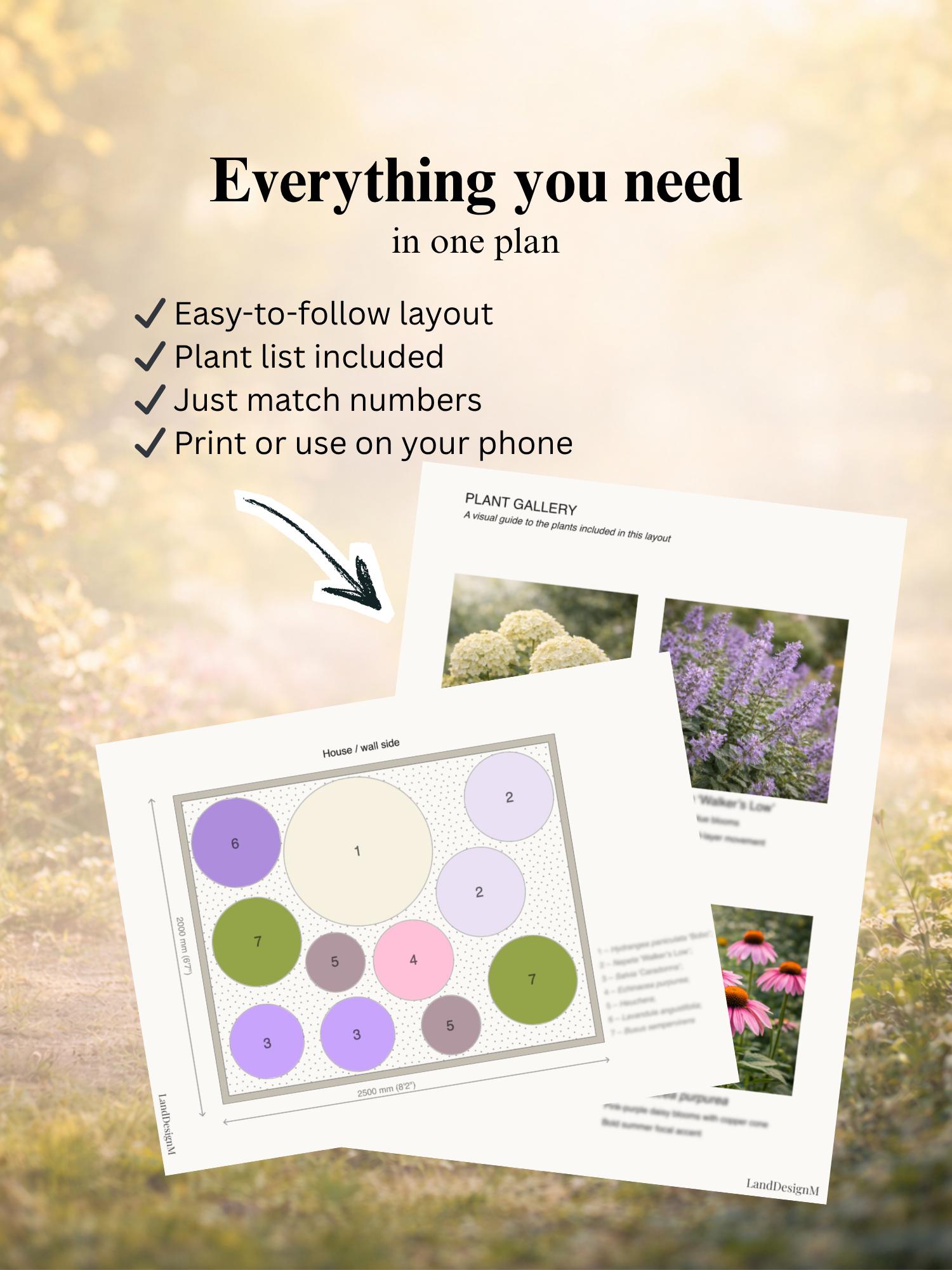 Small Front Yard Planting Plan PDF | 8×6.5 Ft (2.5×2m) Garden Layout ...