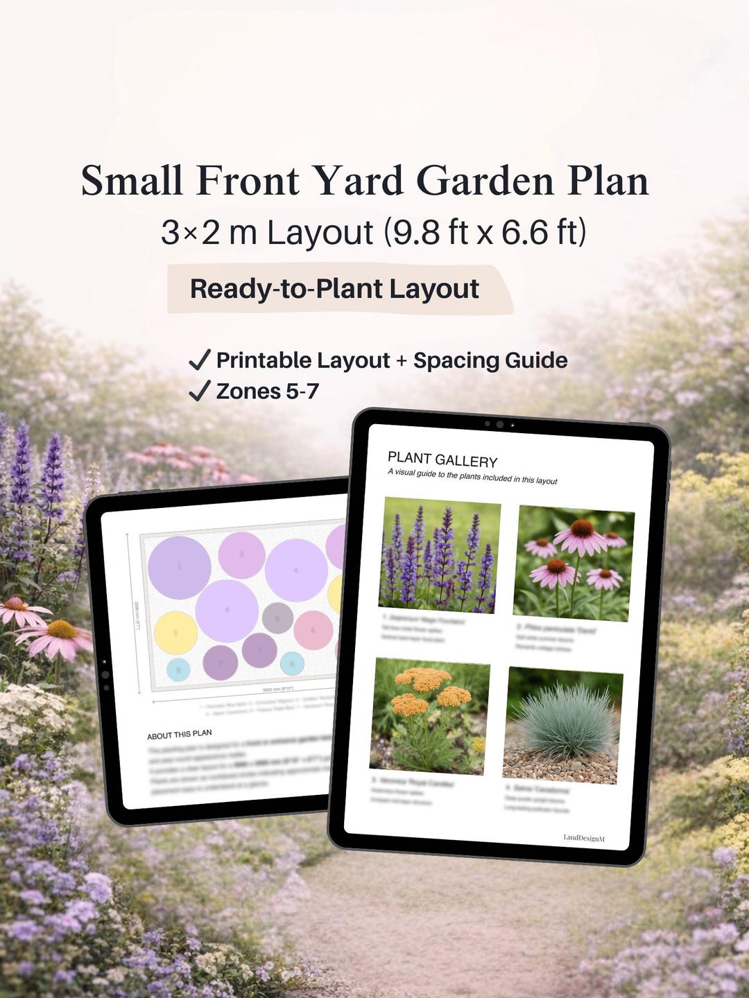 Small Front Yard Garden Plan (3×2 M) – Low Maintenance Full Sun ...