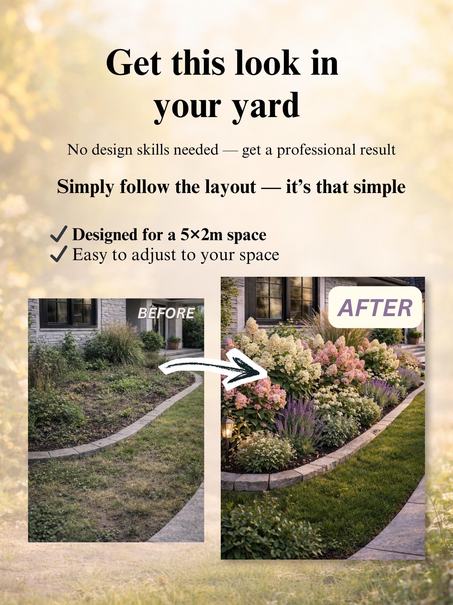 Hydrangea Border Garden Plan PDF | Front Yard 5×2m (16×6 Ft) | Full Sun ...