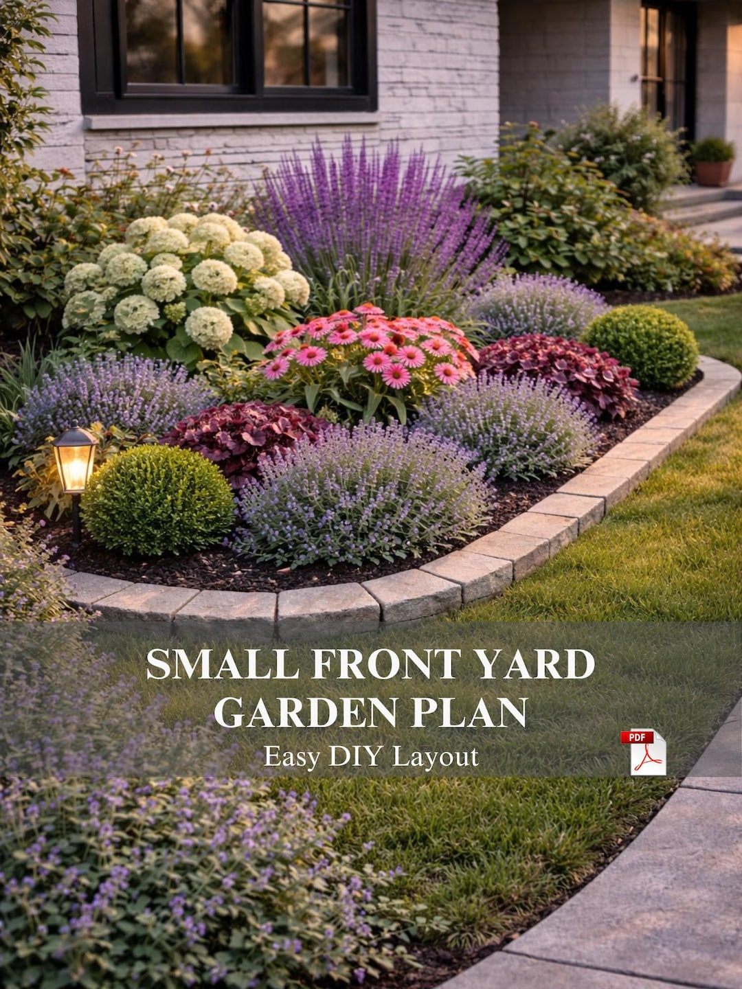 Small Front Yard Planting Plan PDF | 8×6.5 Ft (2.5×2m) Garden Layout ...
