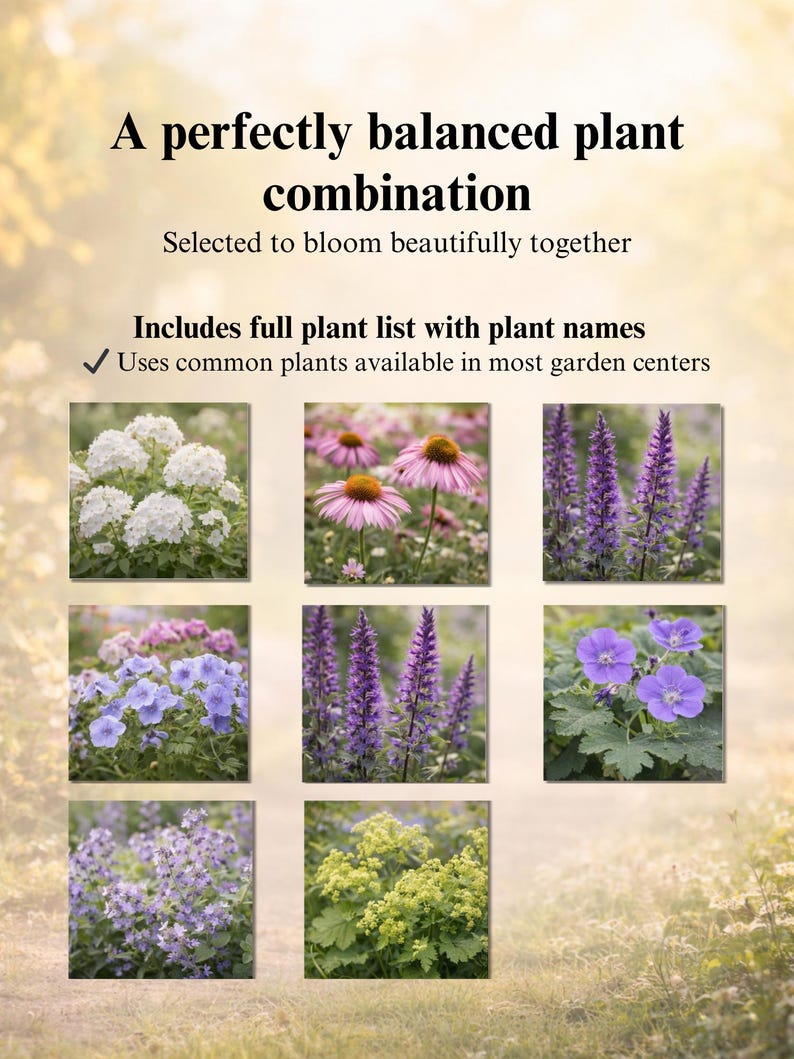Romantic Cottage Garden Plan PDF | Full Sun Flower Bed Layout 3x2m (9 ...