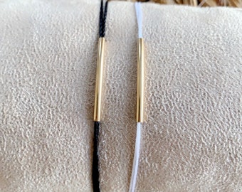 Bracelet tube GOLD FILLED minimaliste cordon ajustable