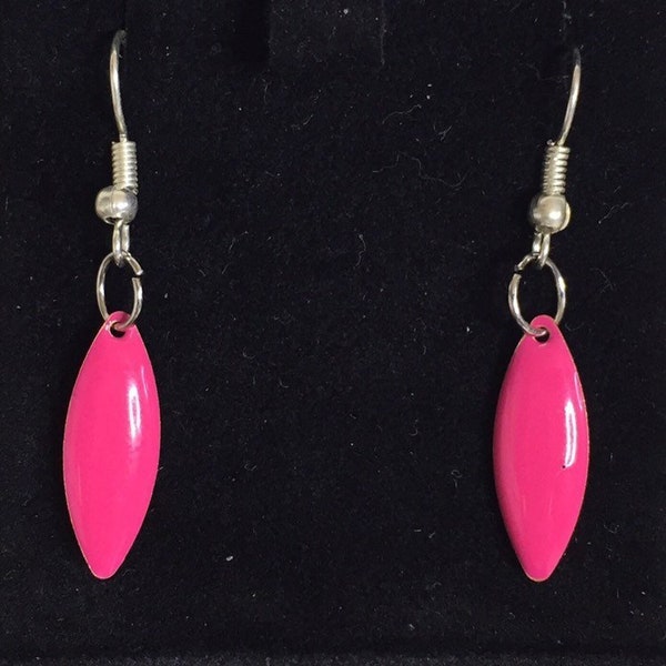 Boucles d'oreille sequins navettes - Fuschsia