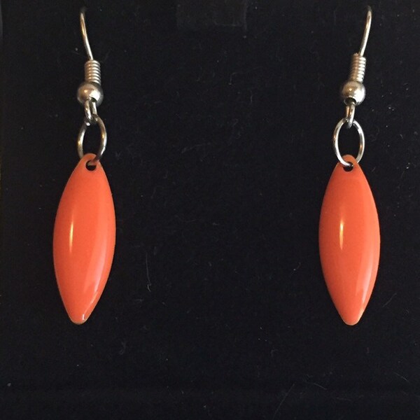 Boucles d'oreille sequins navettes - Orange